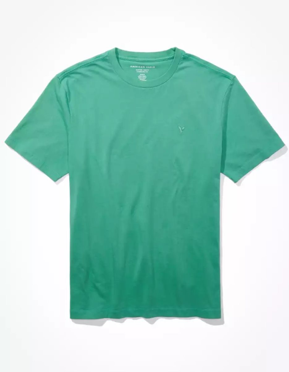 T Shirts American Eagle AE Super Soft Legend Vert Homme | UBX-01024162